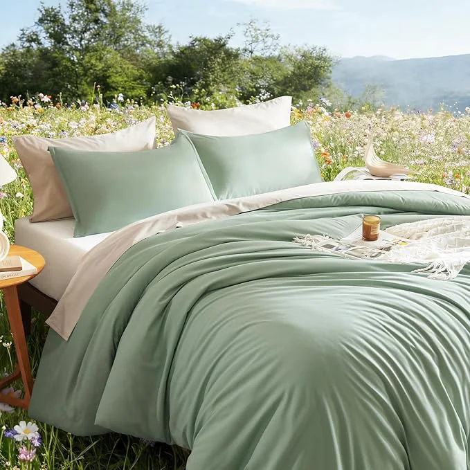 Stylish Litanika Queen Comforter Set Sage Green 3 Pieces Lightweight Comforters Queen Size Solid Bedding Comforters Sets Down Comforter Bed Set Quilt Blanket Fine