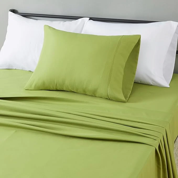 Exceptional Amazon Basics Lightweight Super Soft Easy Care Wrinkle Microfiber 3 Piece Bed Sheet Set with 14-Inch Deep Pockets Twin Oliver Light Solid Kids Men amp Women Bedding Long-Lasting