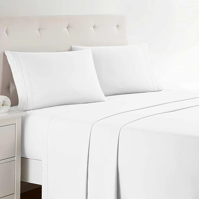 Selected Clara Clark Bed Sheets Premier 1800 Series 4 Piece Bed Sheet Set Deep Pocket Wrinkle Fade Stain Resistant Luxury Soft Bedding Sheets amp Pillowcases King White Professional