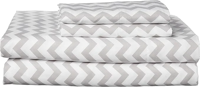Eco-Friendly King Size Sheets - Breathable Luxury Bed Sheets with Full Elastic amp Secure Corner Straps Built In - 1800 Supreme Collection Extra Soft Deep Pocket Bedding Set Sheet Set King Chevron Gray Classic