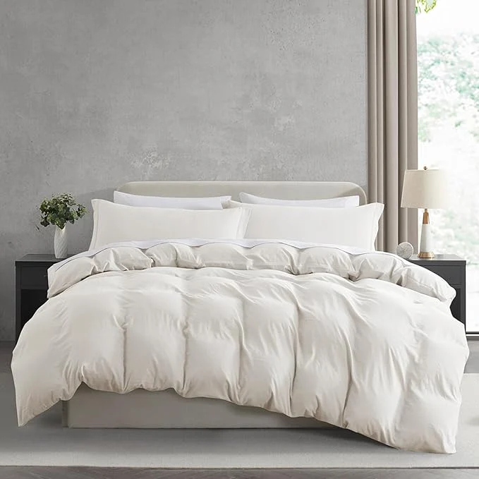 Detailed Nestl Off White Duvet Cover Full Size - Soft Prewashed Full Size Duvet Cover Set 3 Piece with Zipper Closure 1 Duvet Cover 80x90 inches and 2 Pillow Shams - No Comforter Natural