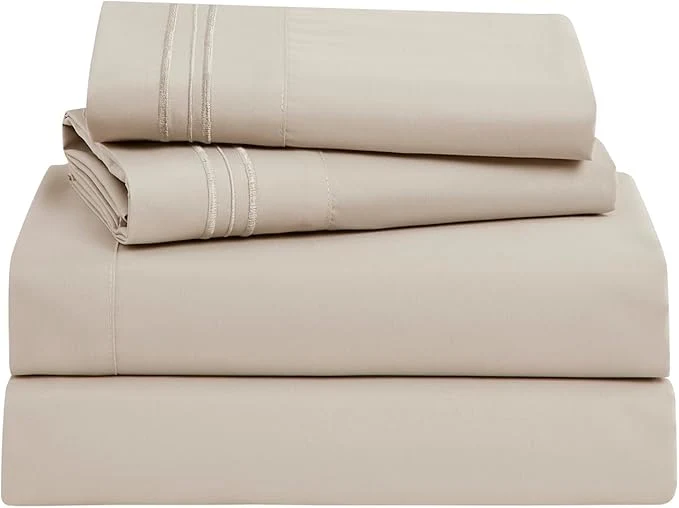 Clara Clark Bed Sheets Premier 1800 Series Bed Sheet Set Deep Pocket Wrinkle Fade Stain Resistant Luxury Soft Bedding Sheets amp Pillowcases Split King Linen Classic