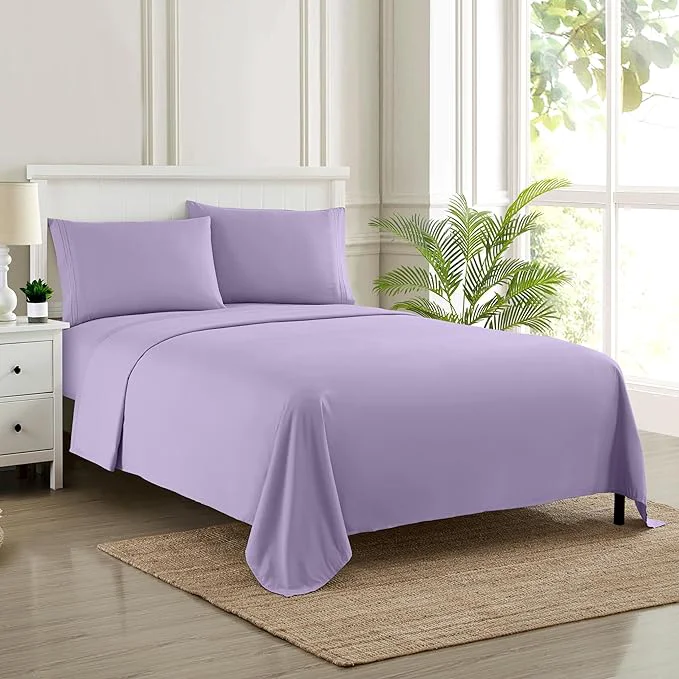 Carefully Designed Twin XL Sheets - Breathable Luxury Sheets with Full Elastic amp Secure Corner Straps Built In - 1800 Supreme Collection Extra Soft Deep Pocket Bedding Set Sheet Set Twin XL Lavender Environmentally Friendly
