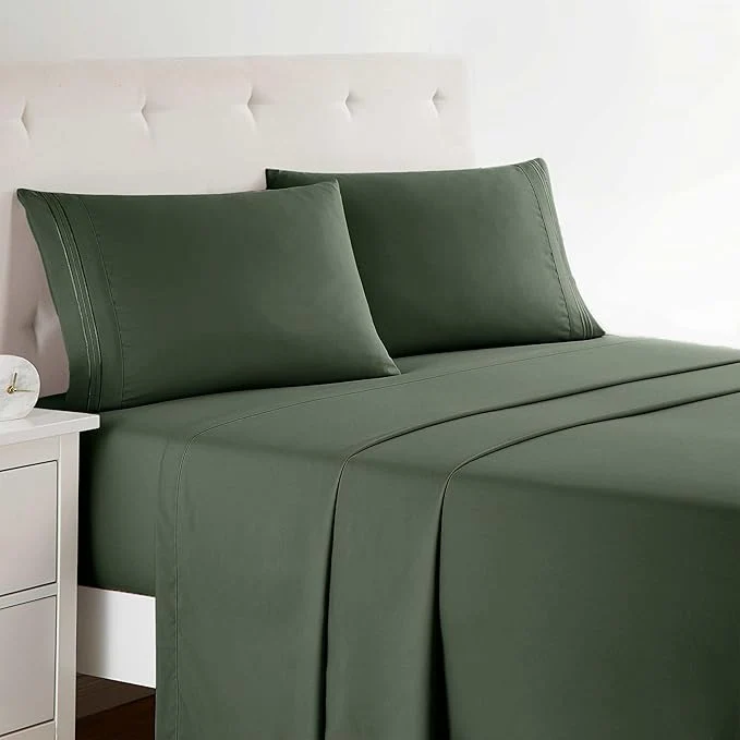 Specialty Clara Clark Bed Sheets Premier 1800 Series Bed Sheet Set Deep Pocket Wrinkle Fade Stain Resistant Luxury Soft Bedding Sheets amp Pillowcases Twin Olive Green Environmentally Friendly