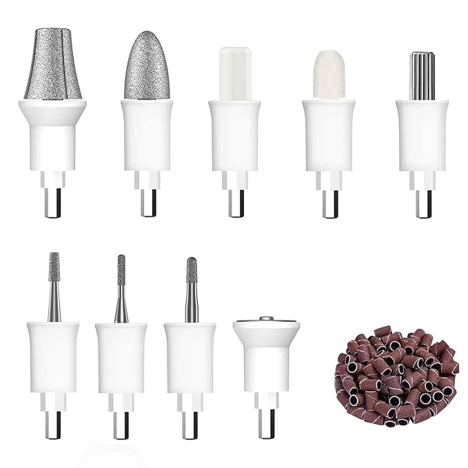 Clean 9pcs Nail Drill Bits Sets with 50Pcs File Sanding Bands Professional Rotary Top-Quality