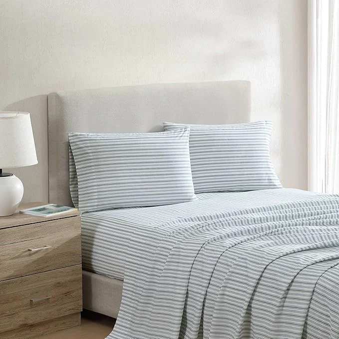Effective Nautica - Full Size Sheet Set Crisp amp Tailored Cooling Sheets with a Smooth Cotton Percale Lightweight Feel - Bed Sheets with Matching Pillowcases amp Fitted Sheet Coleridge Stripe Green Healthy