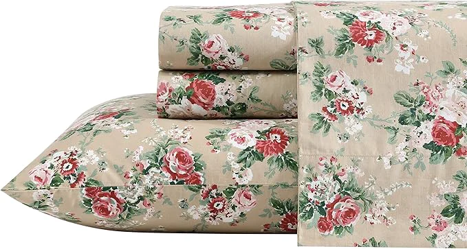 Recyclable Laura Ashley - Twin Sheets Cotton Percale Bedding Set Lightweight amp Breathable Home Decor Ashfield Beige Twin Safe