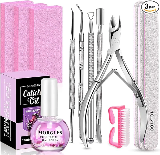 Superior MORGLES Nail Care Kit Manicure and Pedicure Tools Kit 3 Nail File 100 180 Functional