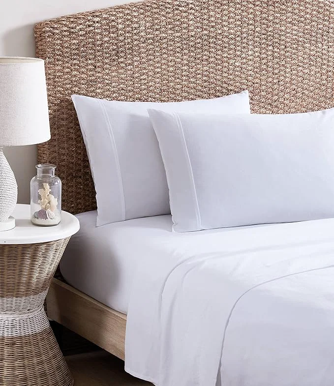 Expertly Made Tommy Bahama - Queen Sheets Organic Cotton Bedding Set Softens with Each Wash TB T200 White Queen