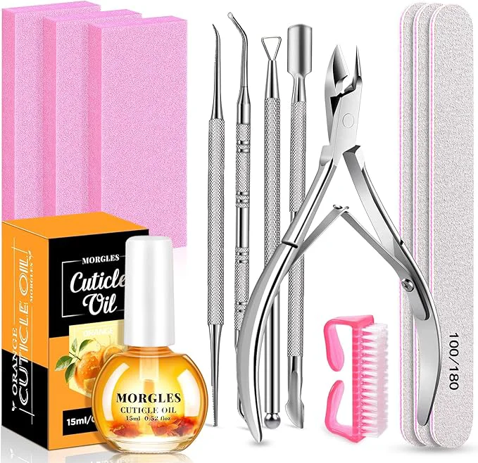 High-Performance MORGLES Cuticle Remover Tools Nail Files and Buffers Set Reliable