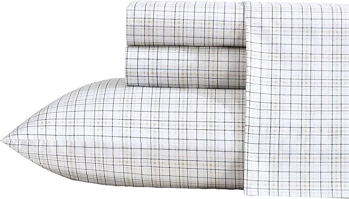 Casual Nautica - Twin XL Sheets Premium Cotton Percale Bedding Set Plaid Home Decor Oeko-Tex Malor Plaid Blue Twin XL Proven