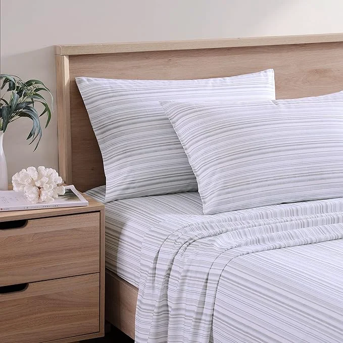 High-Performance Tommy Bahama - Queen Sheets Cotton Percale Bedding Set Crisp amp Cool Stylish Bedding Set Kahanu Stripe Grey Queen Fine Crafted