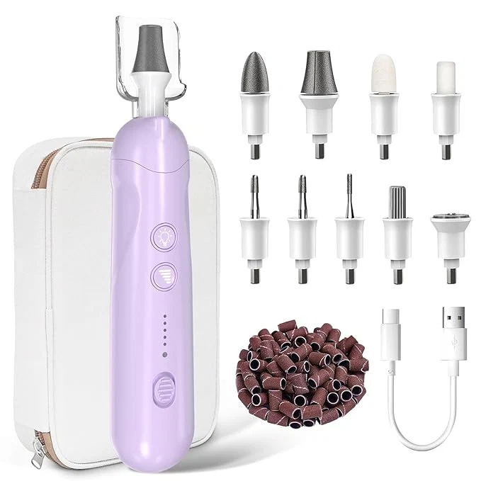 Expertly Made Cordless Electric Nail File Set Rechargeable Pedicure Tools Elegant