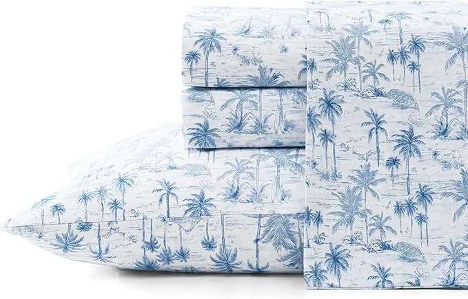 Flexible Tommy Bahama - Queen Sheets Super Soft Cotton Percale Bedding Set with Matching Pillowcases Crisp amp Cool Coastal Room Essentials Surfside Blue Queen Verified