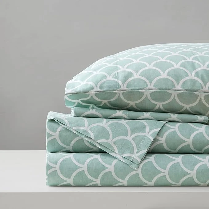 Advanced Comfort Spaces Cotton Sheet Set Breathable Lightweight Soft with 14 quot Elastic Pocket Fits up to 16 quot Mattress All Season Cozy Bedding Matching Pillow Case Full Scales 4 Piece Clean