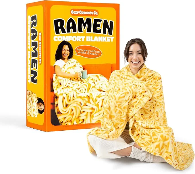 Effective Cozy Concepts Co. Ramen by Relatable Viral Trend Inspired Looks Like a Giant Bowl of Ramen Noodles to Wrap Yourself Up In Easter Gift for Kids amp Teens Easter Basket Filler Large 65 Throw Blanket Detailed
