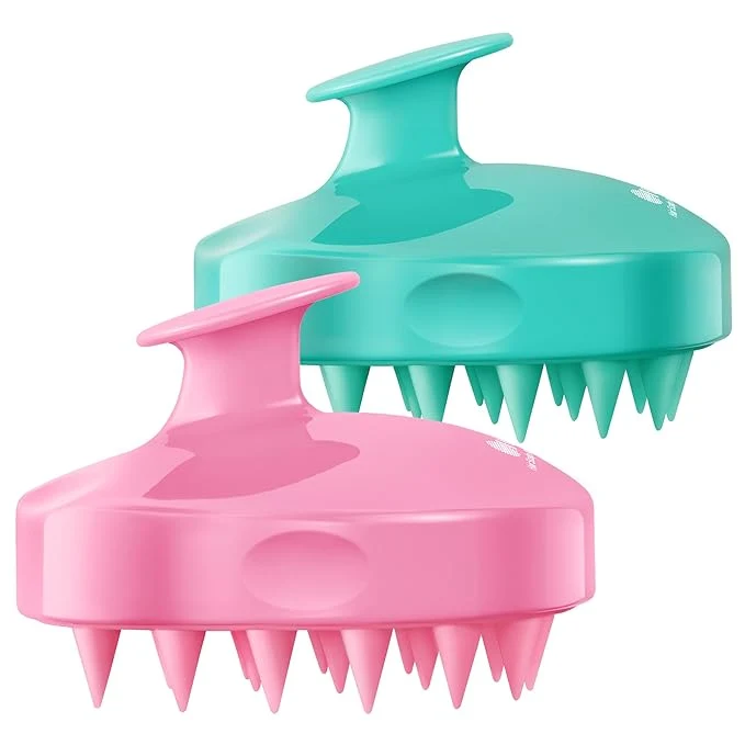 Smart HEETA Hair Scalp Massager Shampoo Brush 2 Pack Soft Silicone Bristles to Flexible
