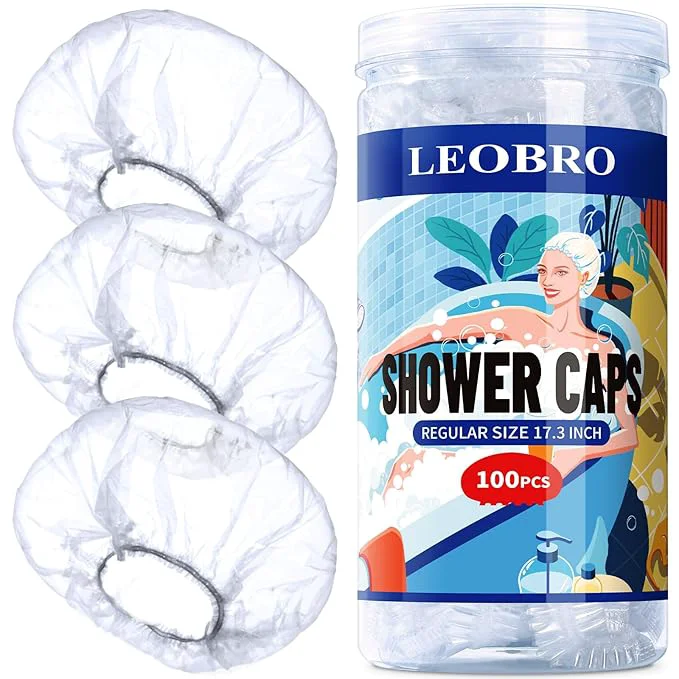 Organic LEOBRO 100PCS Disposable Shower Caps Shower Caps Excellent