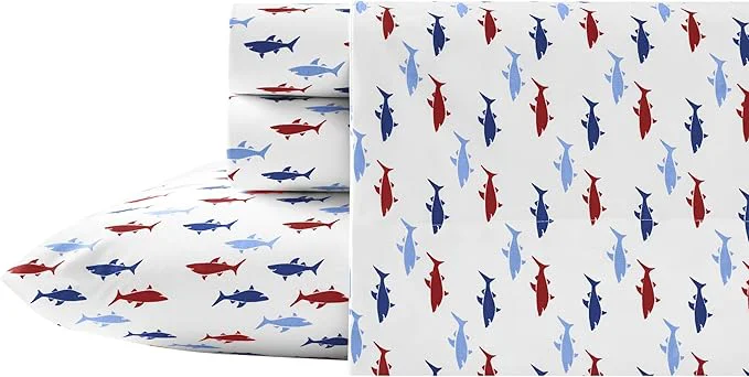 Eco-Friendly Nautica - Twin Size Sheet Set Crisp amp Tailored Cooling Sheets with a Smooth Cotton Percale Lightweight Feel - Bed Sheets with Matching Pillowcase amp Fitted Sheet Costazul Blue Red Optimized