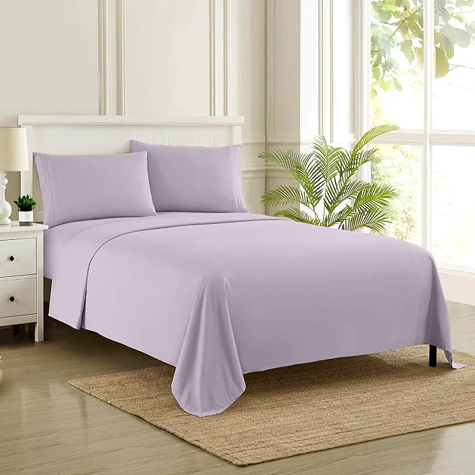 Innovative California King Sheet Sets - Breathable Luxury Sheets with Full Elastic amp Secure Corner Straps Built In - 1800 Supreme Collection Cal King Deep Pocket Bedding Set Sheet Set California King Lilac Refined