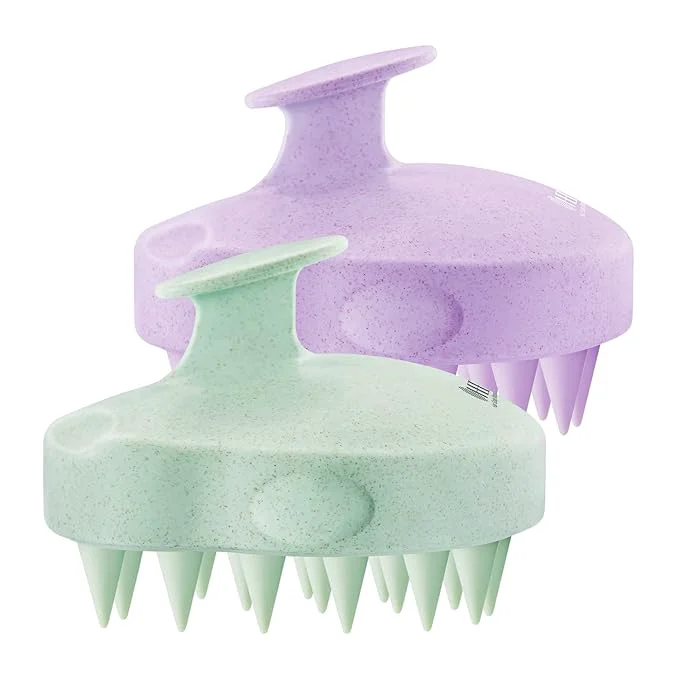 Fine HEETA Scalp Massager 2 Pack for Hair Growth Soft Silicone Bristles to Remove Effective
