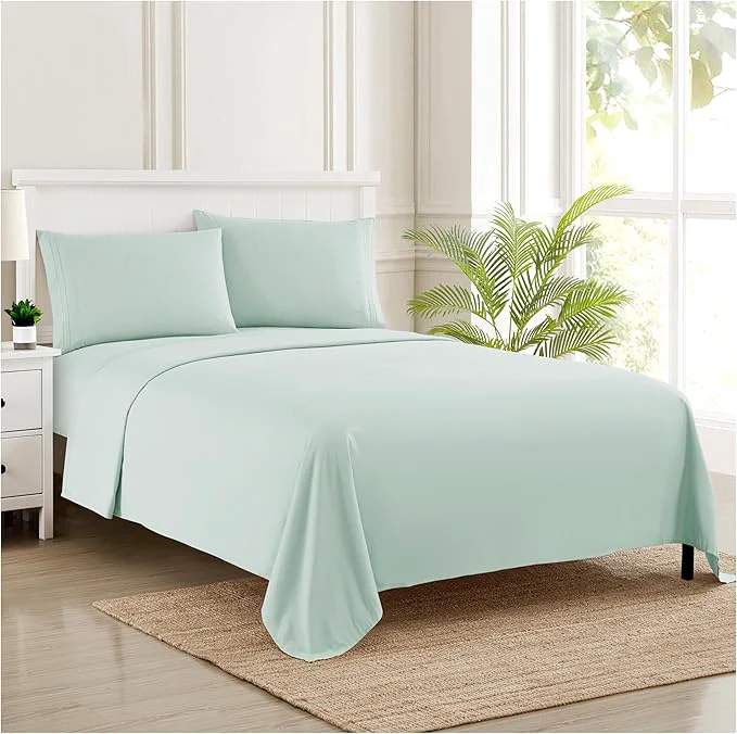 Fashionable Twin XL Sheets - Breathable Luxury Sheets with Full Elastic amp Secure Corner Straps Built In - 1800 Supreme Collection Extra Soft Deep Pocket Bedding Set Sheet Set Twin XL Mint Lightweight
