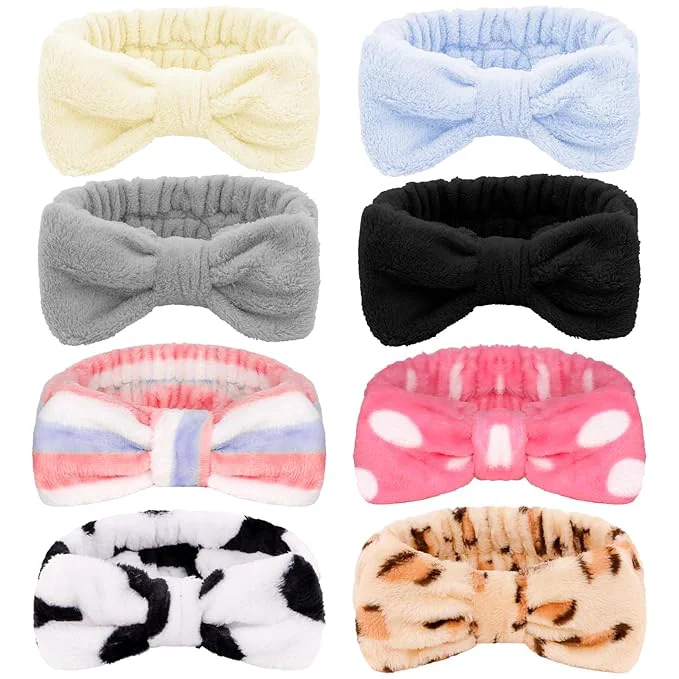 Sophisticated Ondder 8 Pack Spa Headbands for Face Washing Green
