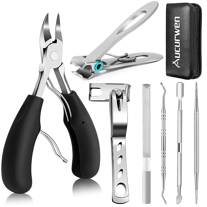 Carefully Designed Toenail Clippers for Seniors Thick Toenails Aucurwen Heavy Duty Toe Nail Versatile