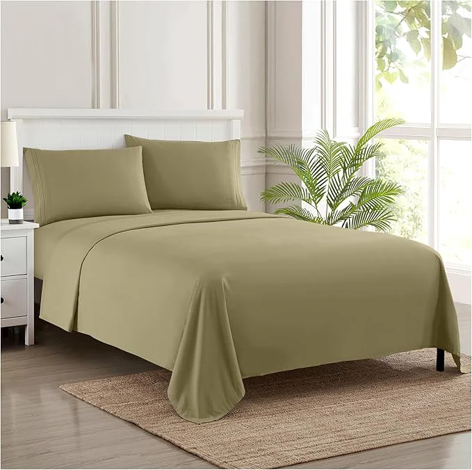 Selected King Size Sheets - Breathable Luxury Bed Sheets with Full Elastic amp Secure Corner Straps Built In - 1800 Supreme Collection Extra Soft Deep Pocket Bedding Set Sheet Set King Sage Premium