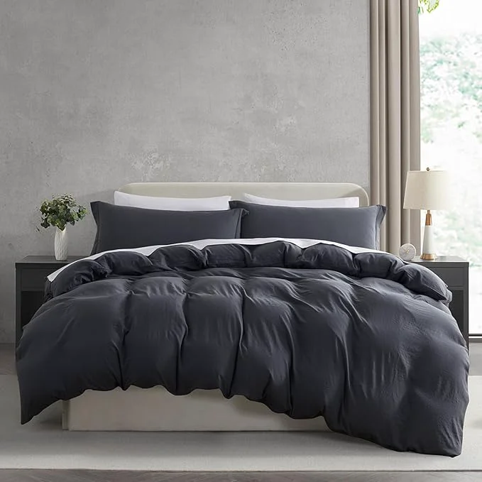 Certified Nestl Twin Duvet Cover Set - Soft Prewashed Grey Duvet Cover Twin Twin XL 2 Piece with Zipper Closure 1 Duvet Cover 68x90 inches and 1 Pillow Sham First-Class
