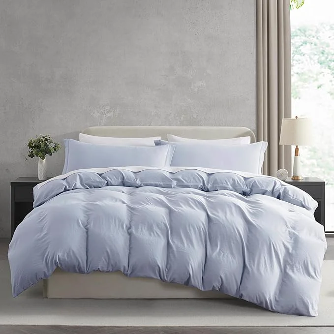 Functional Nestl Ice Blue Duvet Cover King Size - Soft Prewashed King Duvet Cover Set 3 Piece with Zipper Closure 1 Duvet Cover 104x90 inches and 2 Pillow Shams Environmentally Friendly