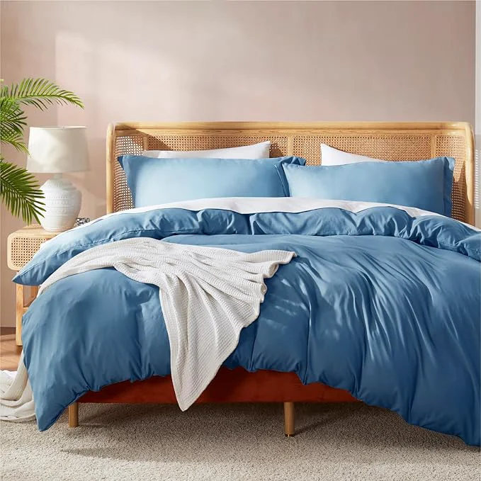 Crafted Nestl Blue Heaven California King Duvet Cover Sets - Soft Double Brushed Cal King Duvet Cover 3 Piece with Button Closure 1 Duvet Cover 104x98 inches and 2 Pillow Shams Reliable