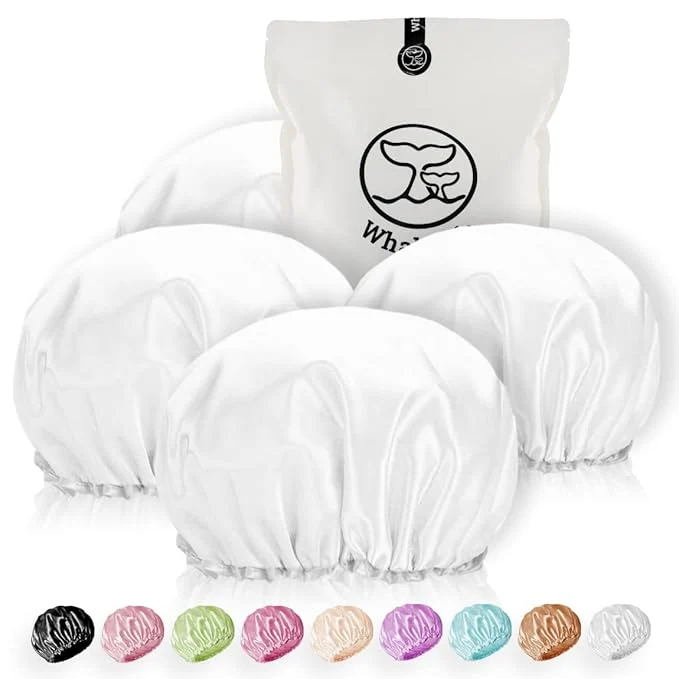 Specialty Shower Cap for Women Reusable Extra Large Shower Cap for Men Satin Double Layer High-End