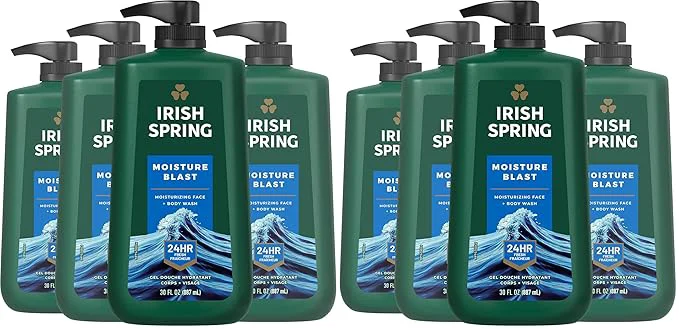 Long-Lasting Irish Spring Moisture Blast Body Wash 30 Oz Pump Eco-Friendly