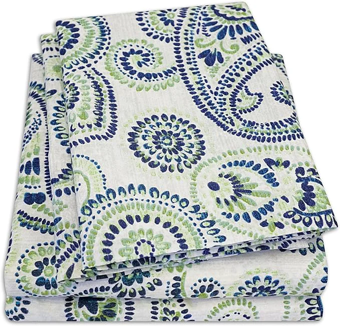 Casual 1500 Supreme Collection Extra Soft Modern Paisley Pattern Sheet Set Full - Luxury Bed Sheets Set with Deep Pocket Wrinkle Bedding Trending Printed Pattern Full Size Pure