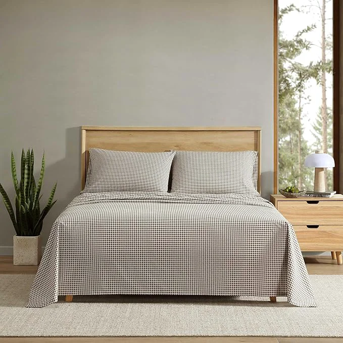 Top-Quality Eddie Bauer - Queen Sheet Set Crisp amp Cooling Sheets w a Naturally Smooth Cotton Percale Lightweight Feel - Matching Pillowcases amp Deep Pocket Fitted Sheet Harrison Brown Environmentally Friendly