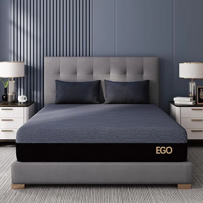 Exclusive EGOHOME 10 Inch Twin Memory Foam Mattress for Back Pain Cooling Copper Gel Bed in a Box Foam Made in USA CertiPUR-US Therapeutic Medium Firm Daybed 38x75x10 Black Healthy