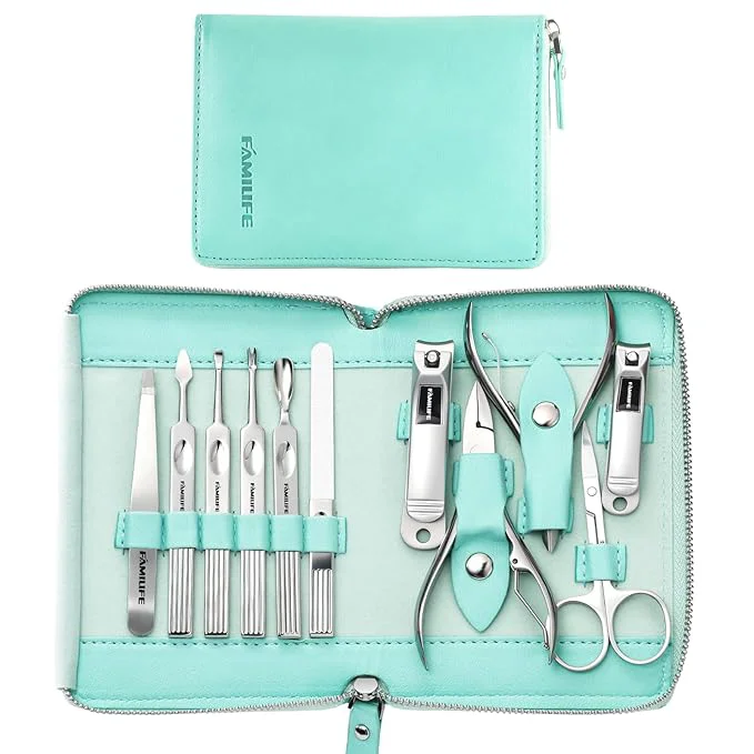 Expertly Made FAMILIFE Manicure Kit for Women Professional Manicure Set Nail Clippers Set 11 Superior