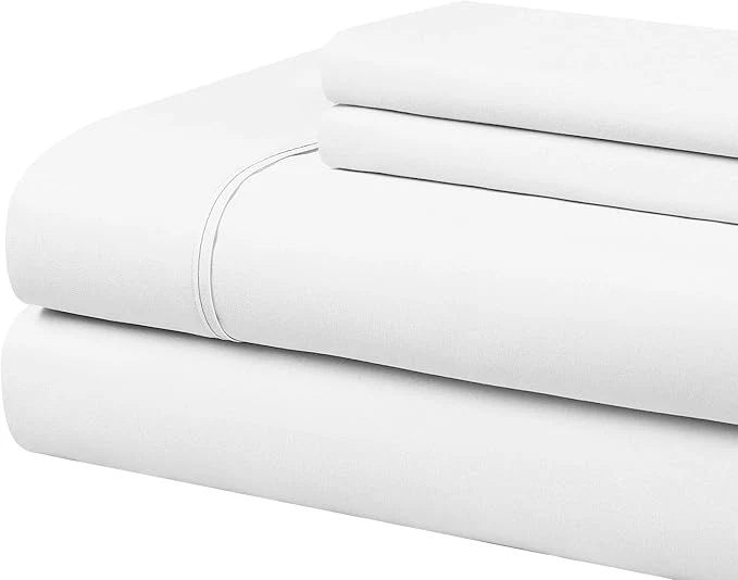 Organic Cathay Home Essentials Ultra Soft Hypoallergenic Wrinkle Resistant Double Brushed Microfiber Bedding Sheet Set White Twin Stylish