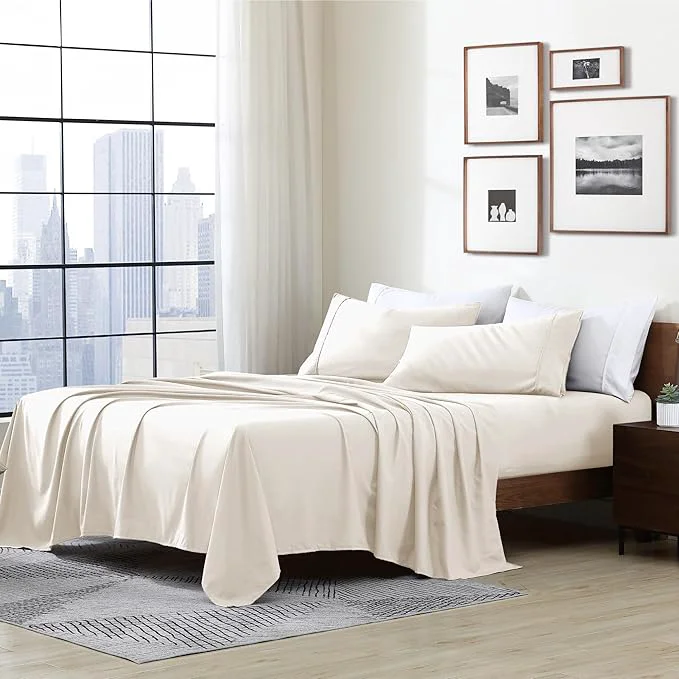 Classic Cathay Home Essentials Ultra Soft Hypoallergenic Wrinkle Resistant Double Brushed Microfiber Bedding Sheet Set Coconut Milk Twin XL Fine