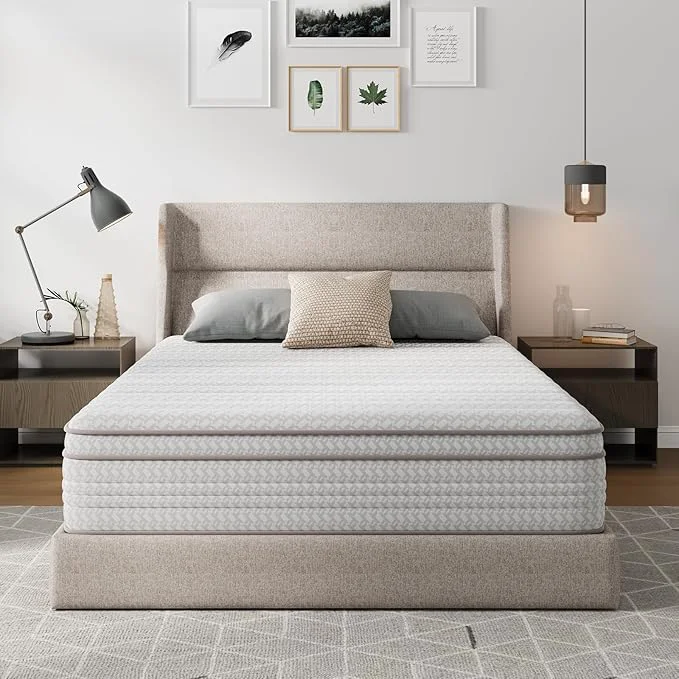 World-Class Novilla 14 Inch Queen Mattress Hybrid Queen Size Mattresses in a Box with Smarts™ Coil Pocket Spring for Pressure Relief Medium Firm Colchones with Comfort Foam CertiPUR-US Artisan
