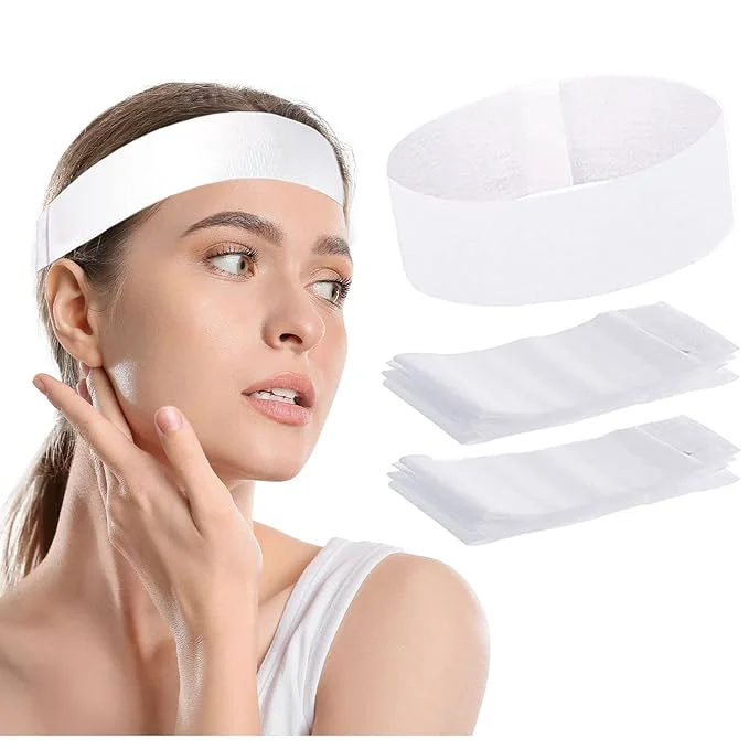 Luxury 100 Pieces Disposable Facial Headbands Smooth