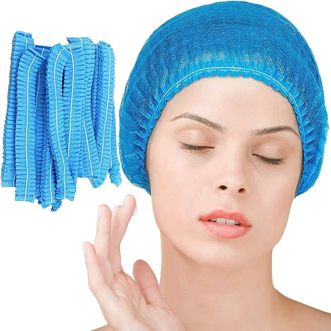 Premium Material Disposable Bouffant Caps 21inches Hair Net Elastic Dust Cap Breathable