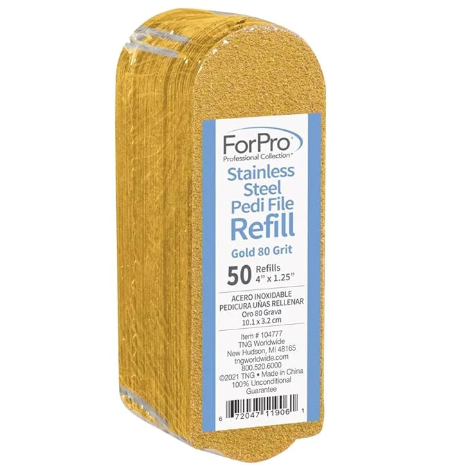 Exceptional ForPro Professional Collection Stainless Steel Pedi File Refill 80 Grit Pure