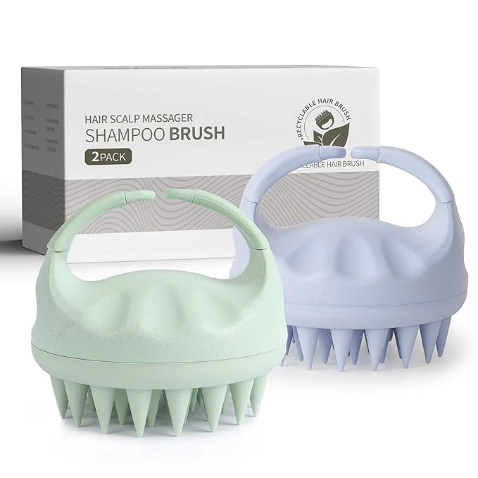 Safe Sndyi 2 PCS Scalp Massager Shampoo Brush Scalp Scrubber Stylish