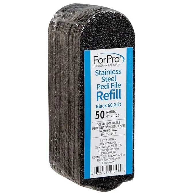 User-Friendly ForPro Professional Collection Stainless Steel Pedi File Refill EZ-Strip Peel Safe