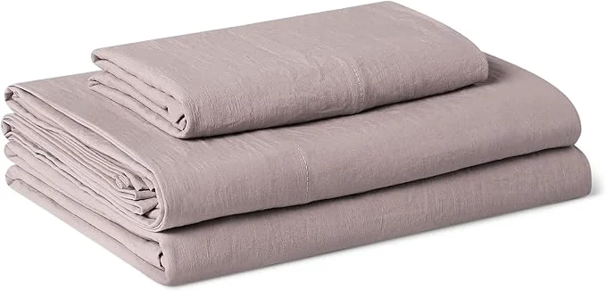 Healthy Amazon Basics Twin Bed Sheet 3-Piece Bedding Set Double Brushed Microfiber Ultra Soft Easy Care Purple Exceptional