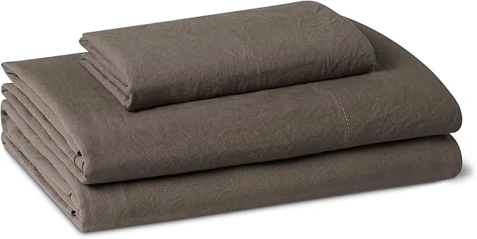 Reliable Amazon Basics Twin Bed Sheet 3-Piece Bedding Set Double Brushed Microfiber Ultra Soft Easy Care Brown Natural