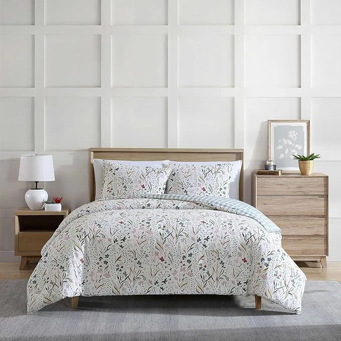 Solid Eddie Bauer - Queen Comforter Set Reversible Cotton Bedding with Matching Shams Classic Floral Home Decor with Plaid Reverse Woodland Forest Grey Queen Next-Generation
