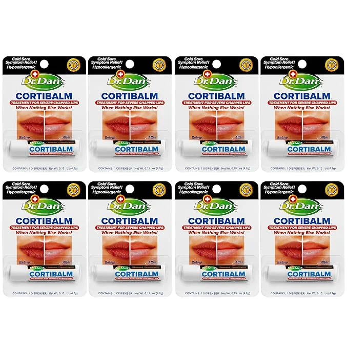 Eco-Friendly Dr. Dan's Cortibalm -8 pack-for Dry Cracked Lips Crafted